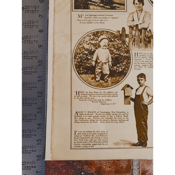 1918 "None Too Young - None Too Old" Original WWI‎ Sepia Tone Photo Article Page - Picture 12 of 16